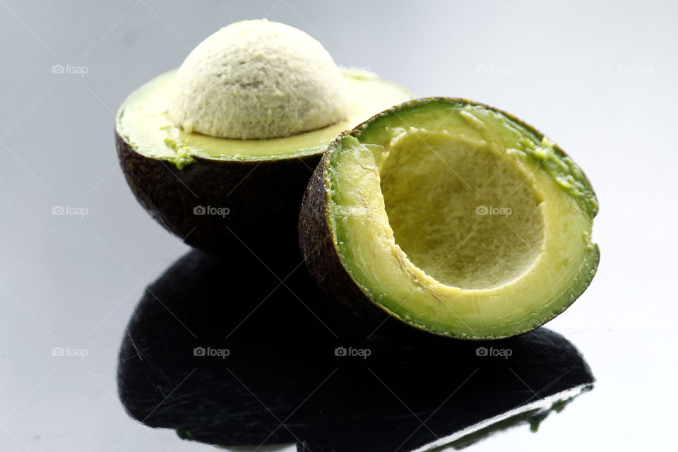 sliced fresh ripe avocado