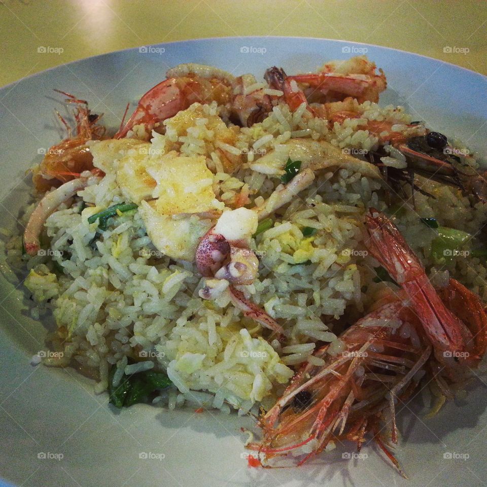 delicious Chinese fried rice. fried rice at  food stall in Singapore