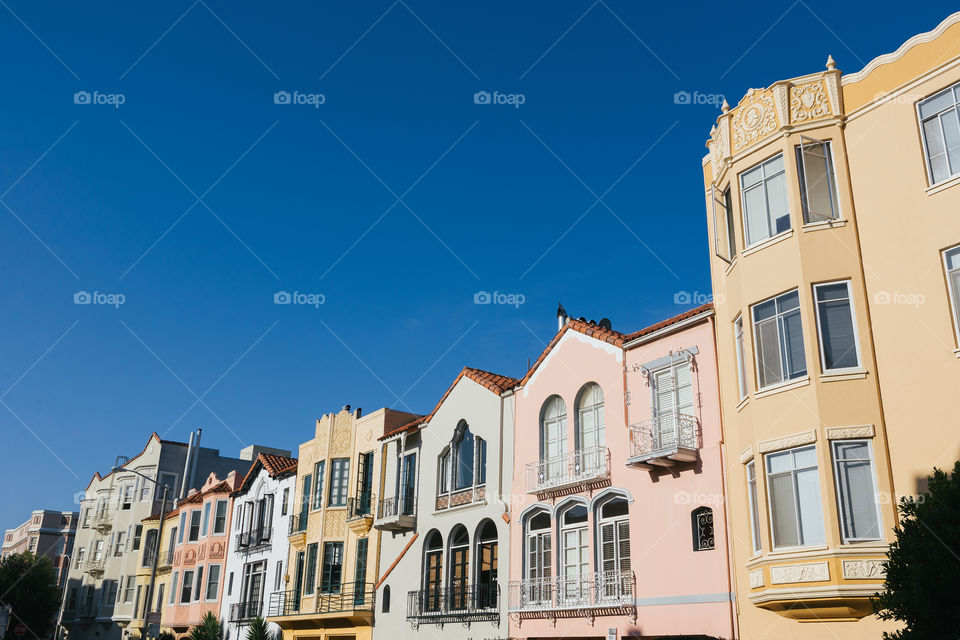 Row houses in San Francisco facade 