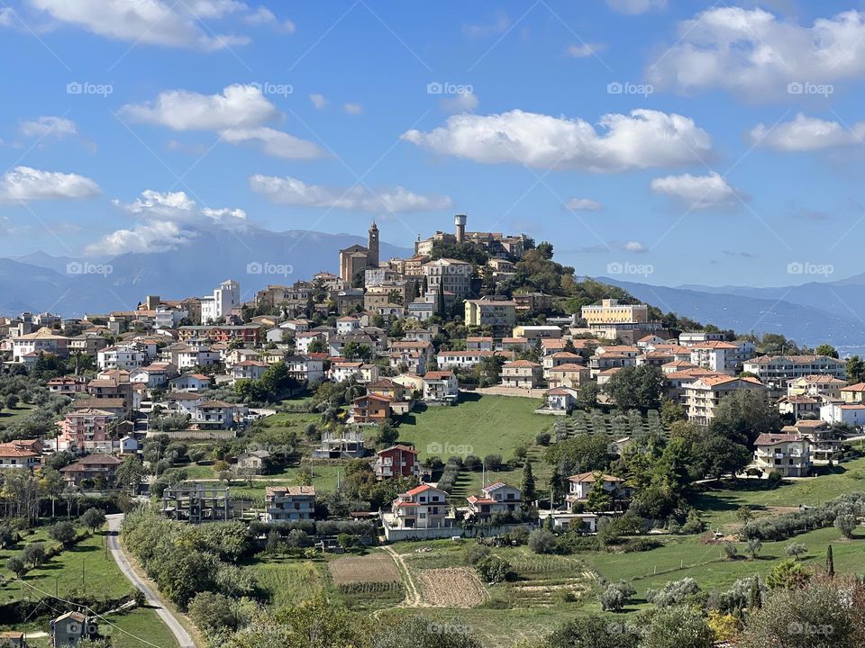 View over the old village of Colonnella, Abruzzo region, Italy