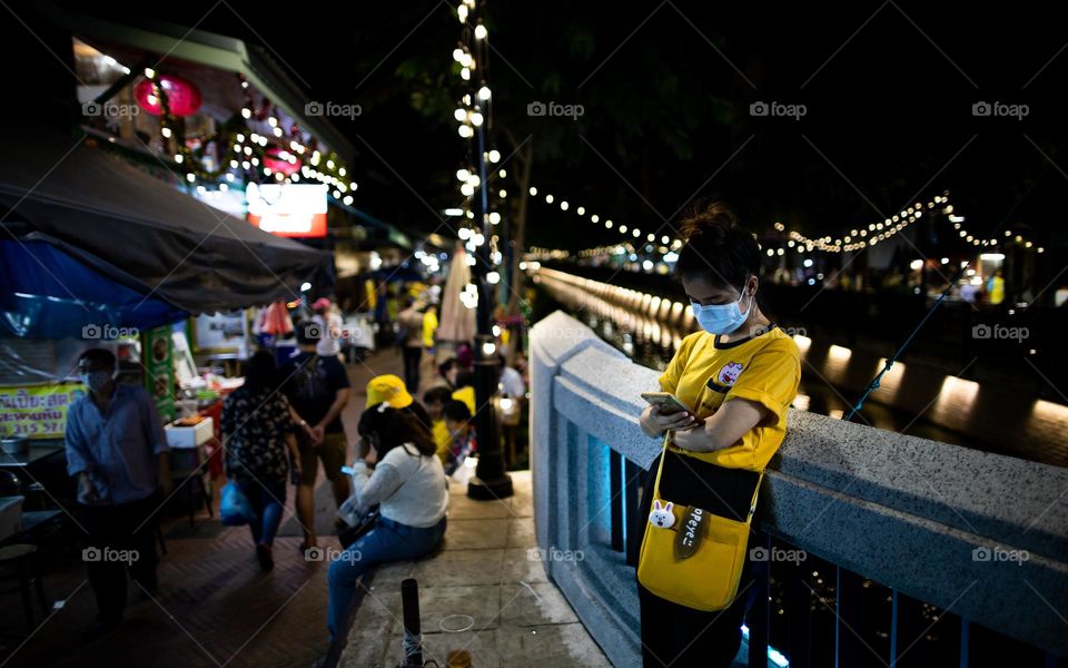 A Shopper at Ong Ang walking street Bangkok Thailand