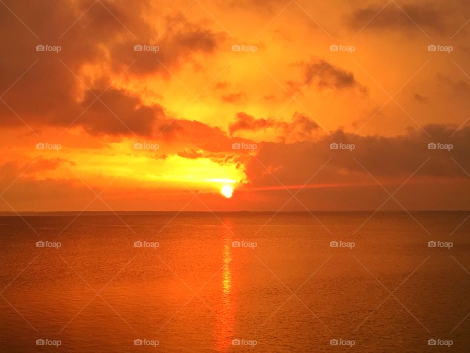 Sunset, Dawn, Sun, Water, Evening