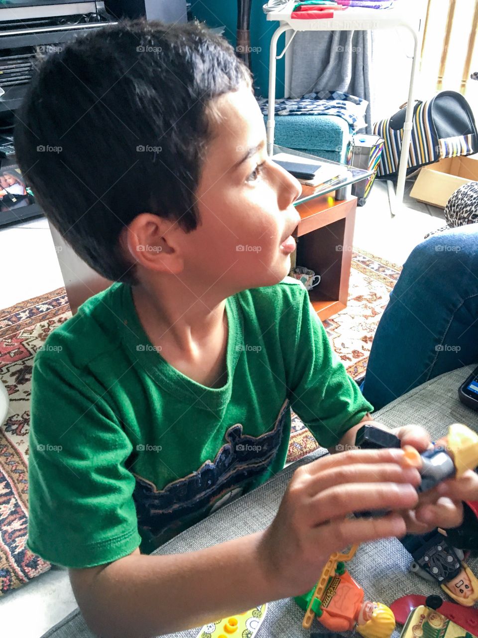 Boy playing with toy