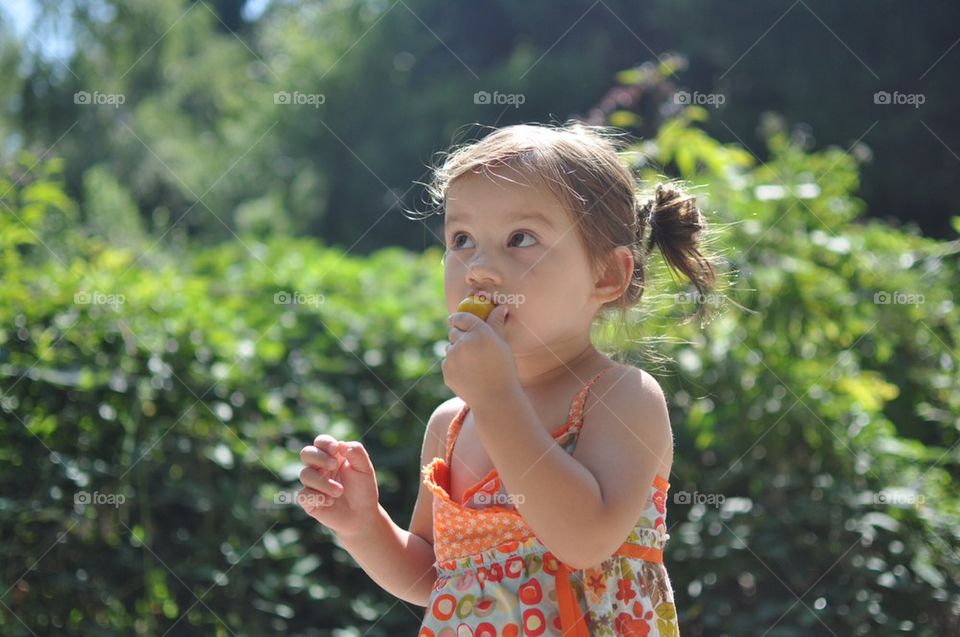 Happy little summer girl