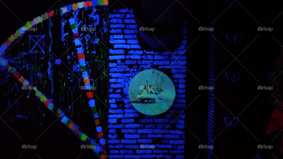 Fluorescent paint. Graffiti.