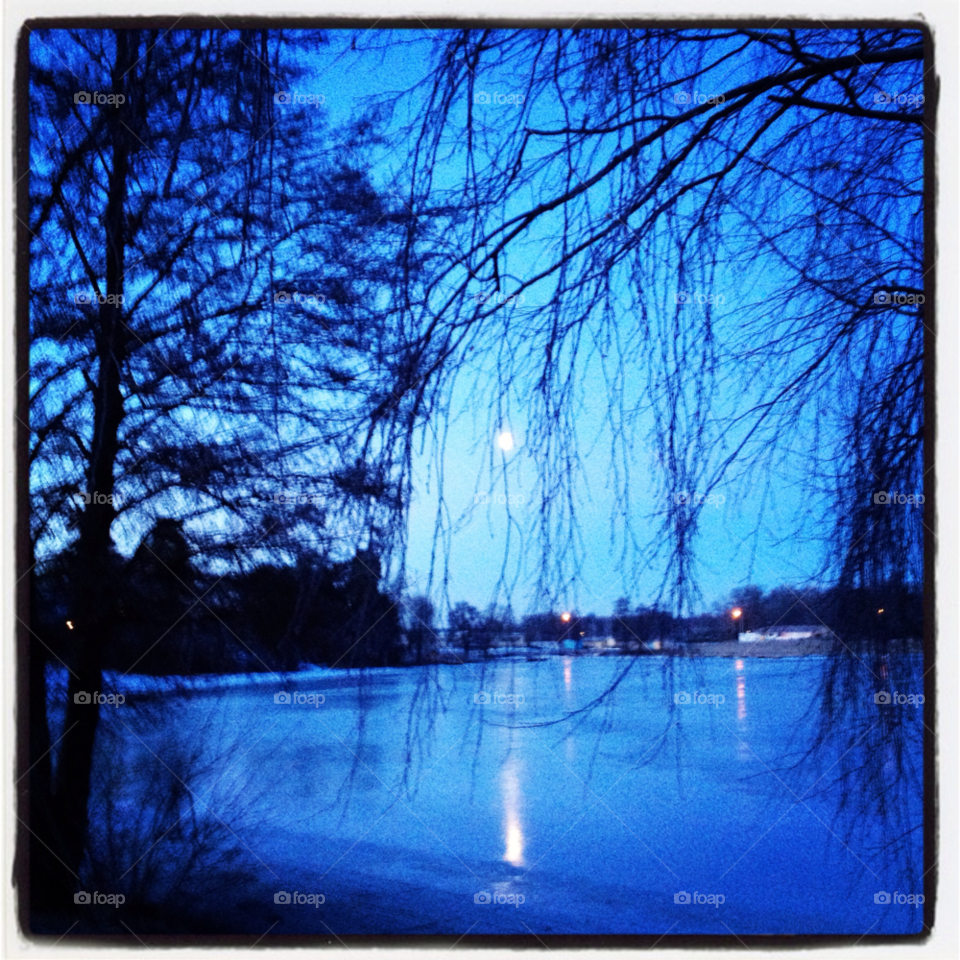 sweden ice lake moon by lollohenrik