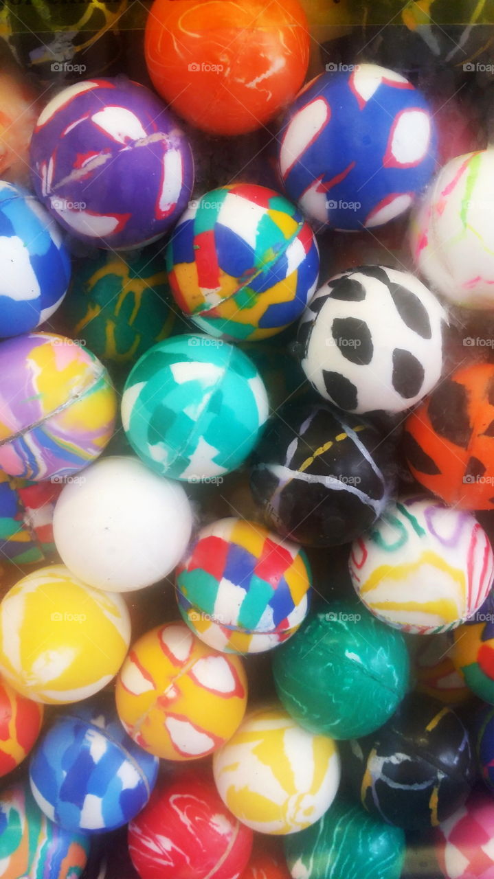 assortment of vending machine super balls