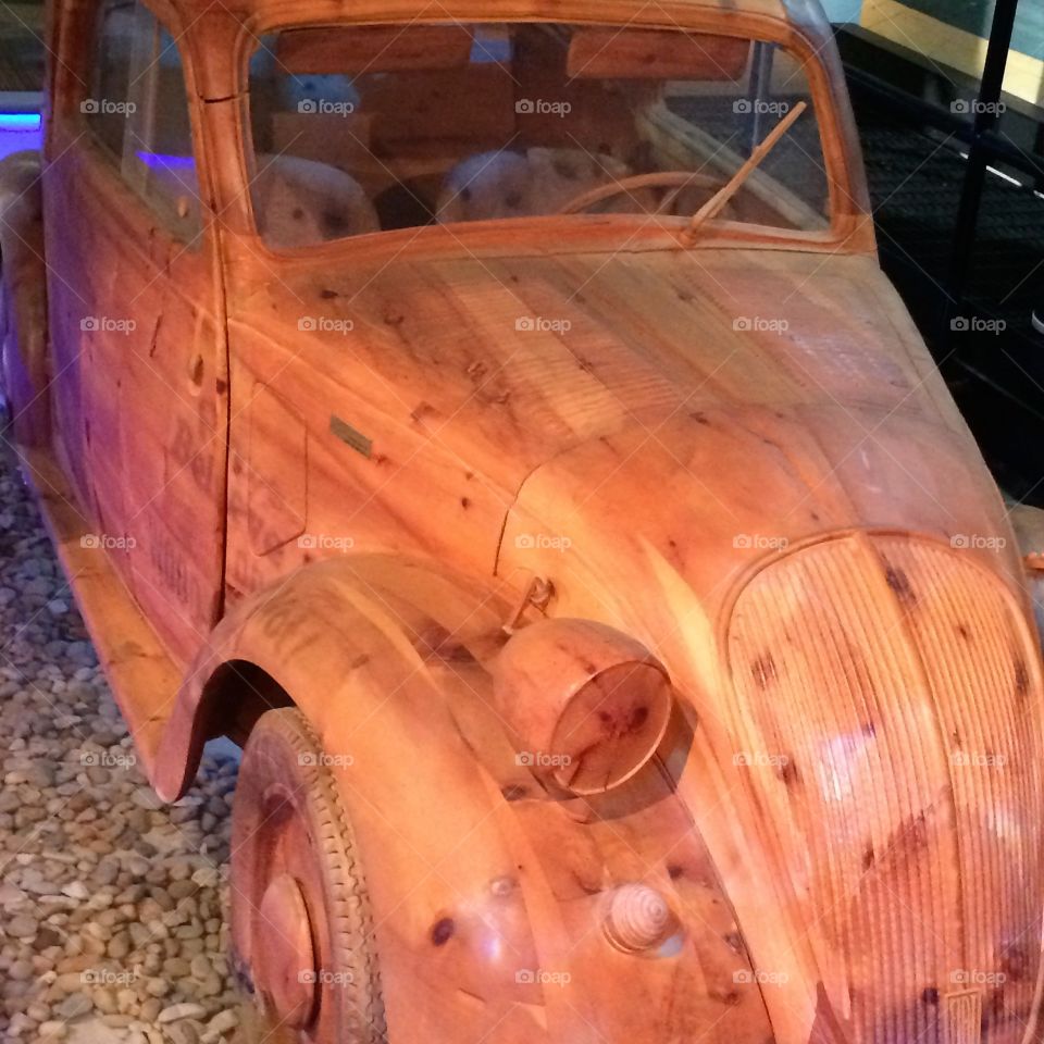 Wooden carved VW Bug