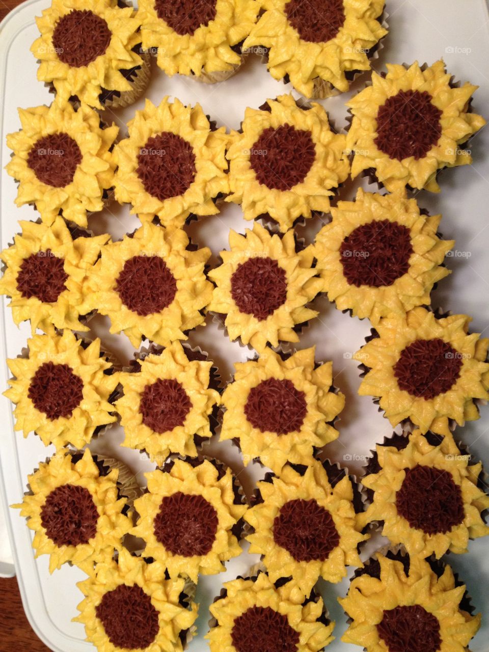 Sunflower cupcakes 
