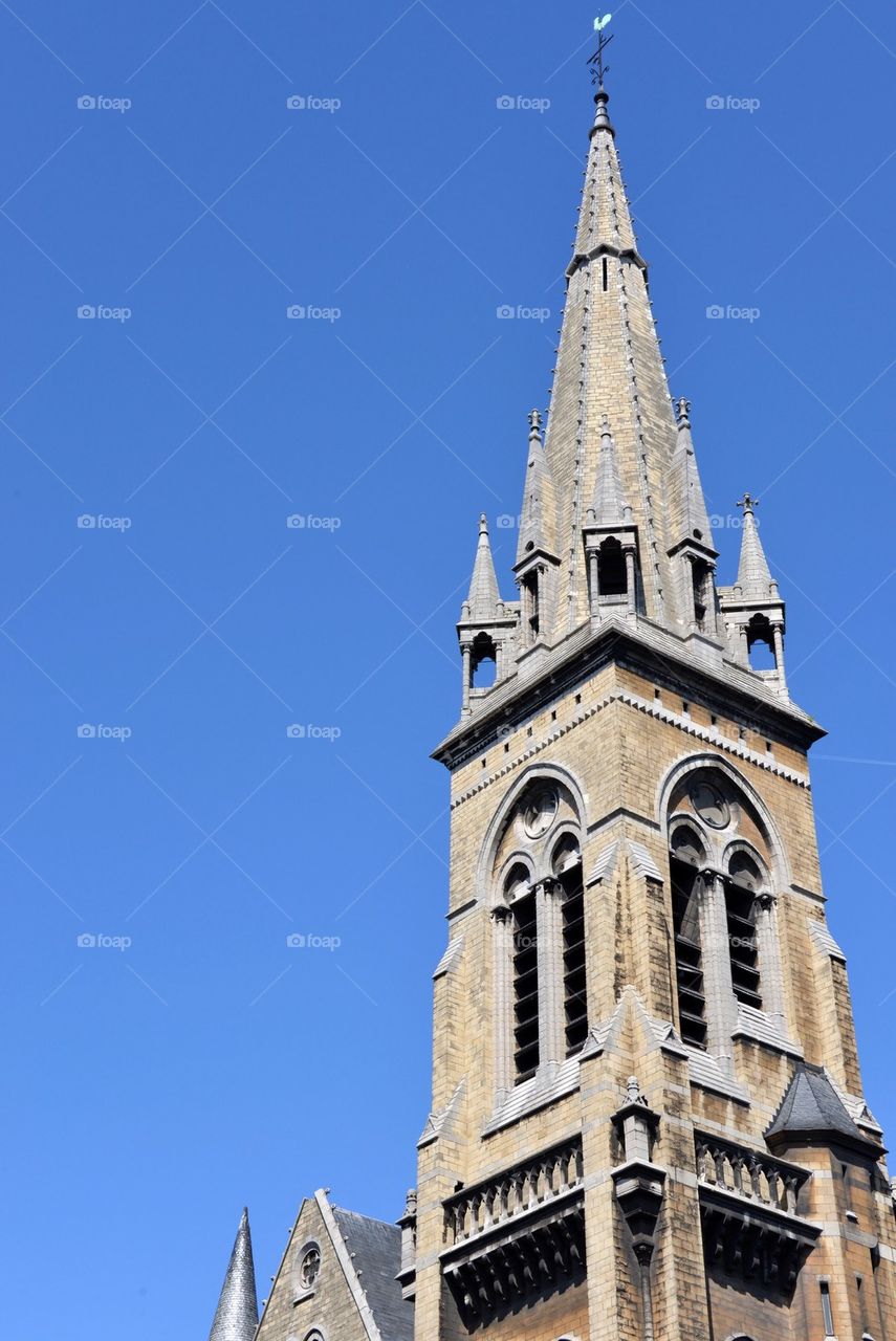 A bell tower of a church