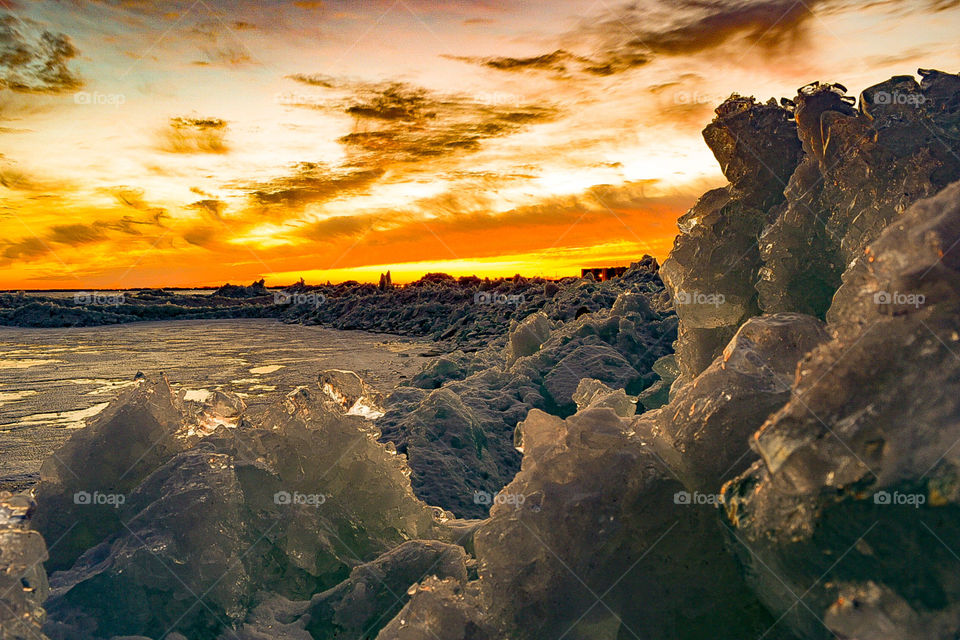 sunset ice