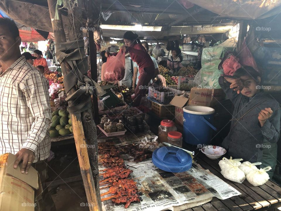 Cambodia Photos of The Market. Meat and Fish for Sale. CM Photography April 2019.  @chelseamerkleyphotos on Foap.