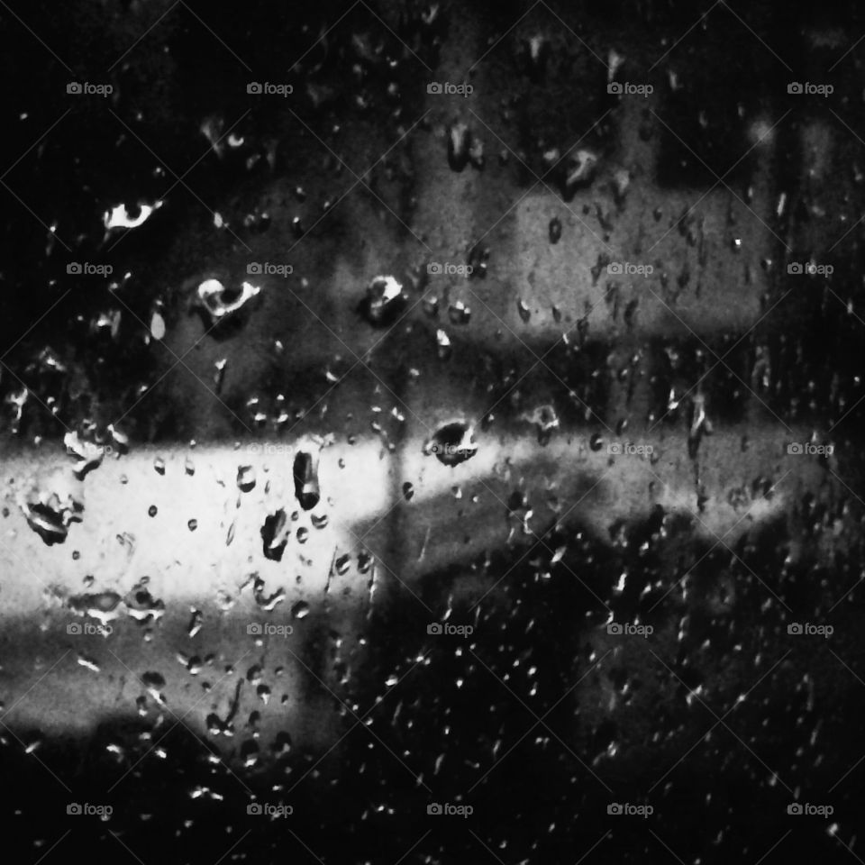 Rainy drops on a window glass