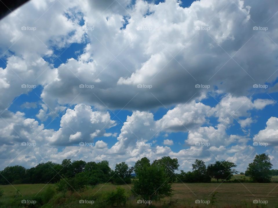 love clouds the different shapes, textures and shades of color against the blue sky.