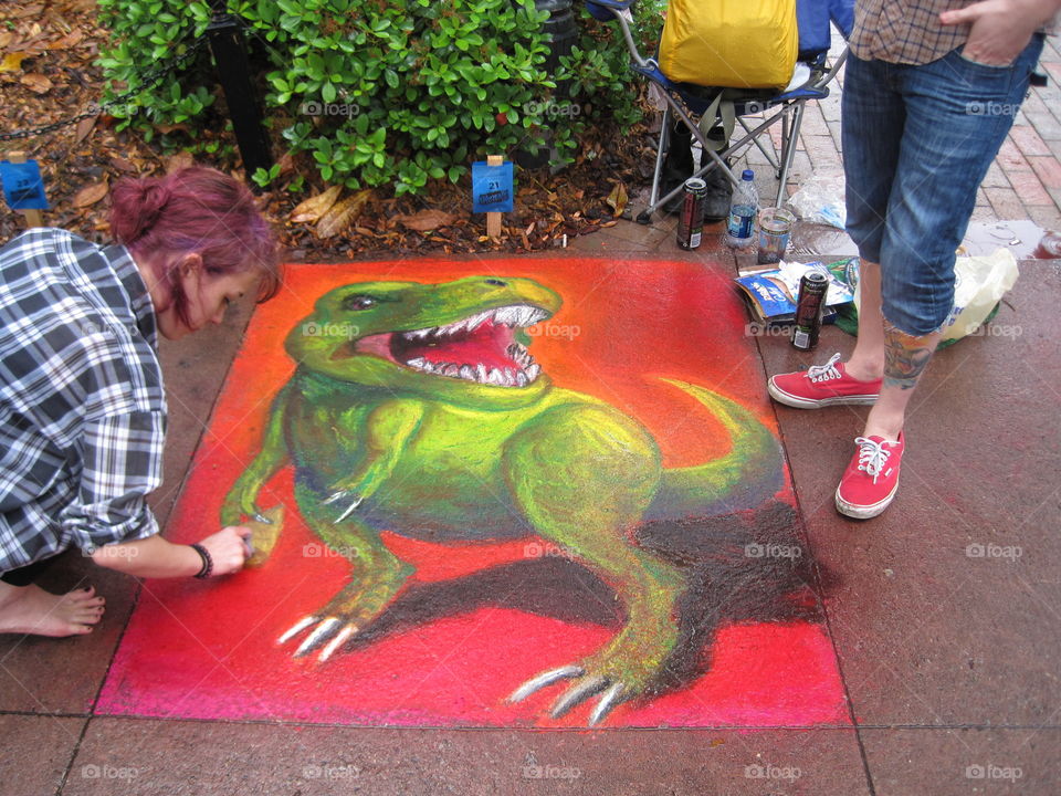 T-Rex Chalk Portrait