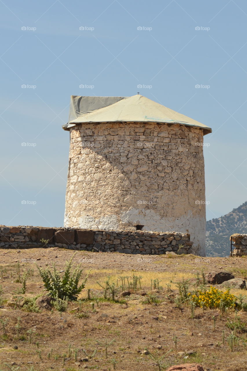 windmill ruins in Bitez turkey