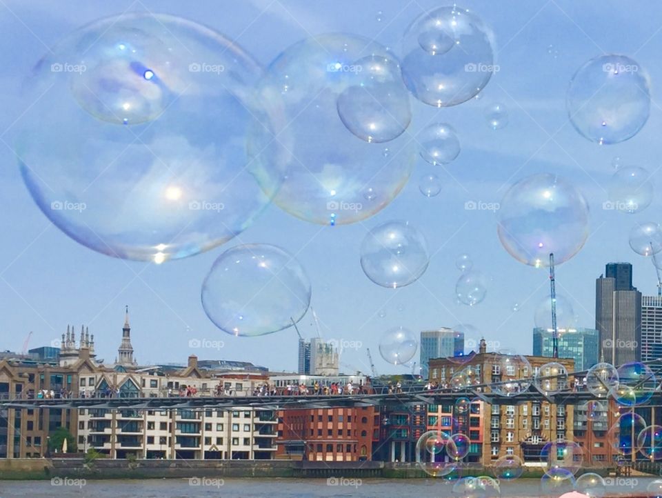 London England bubbles river 