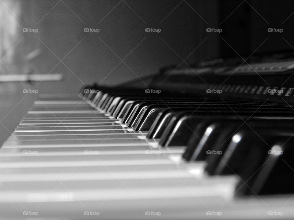 Black and white piano