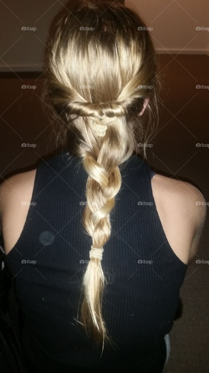 braided. blonde hair