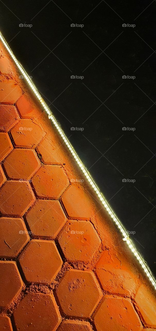 black and orange tile