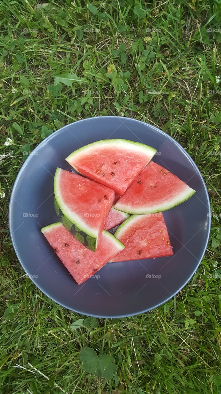 grass and melon