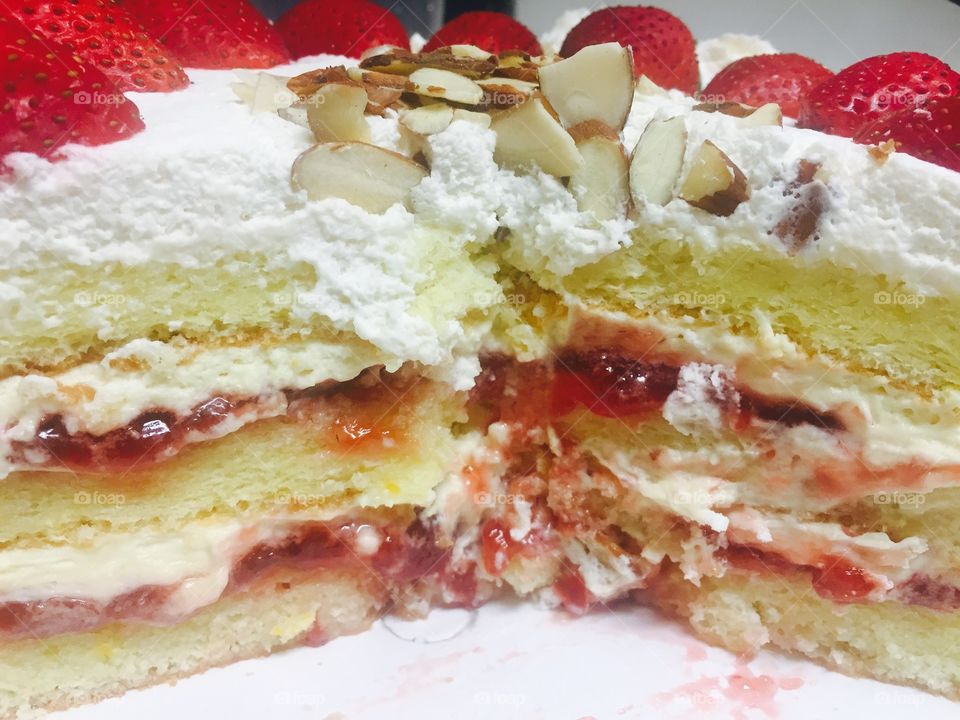 Cake, Strawberry, Delicious, Breakfast, Pastry