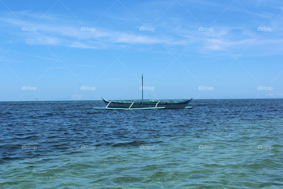 boat, sea,sky, and me.