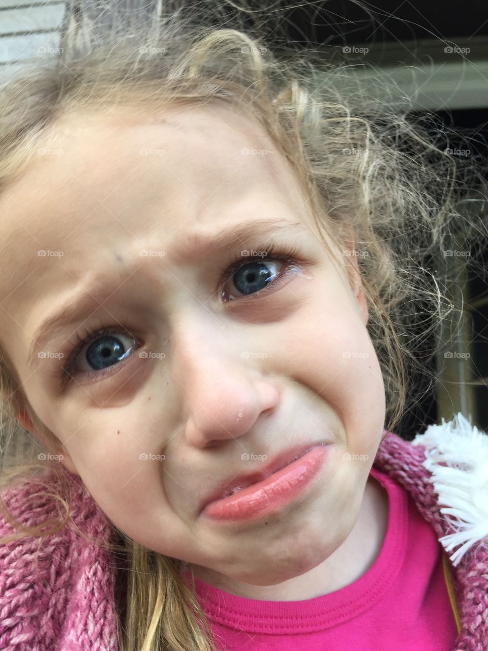 Close-up of girl crying