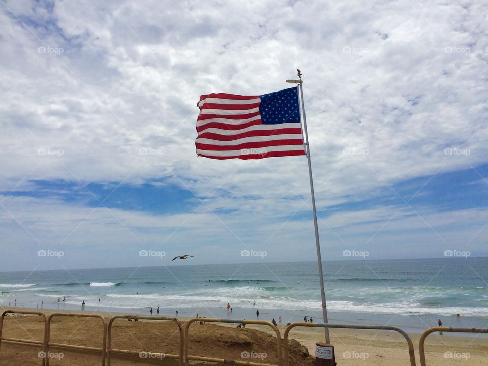 USA Flag. Freedom waving boldly.