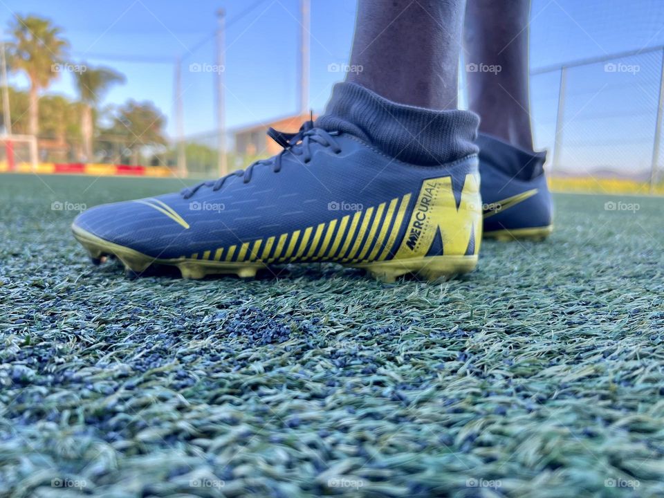 From the ground at soccer field