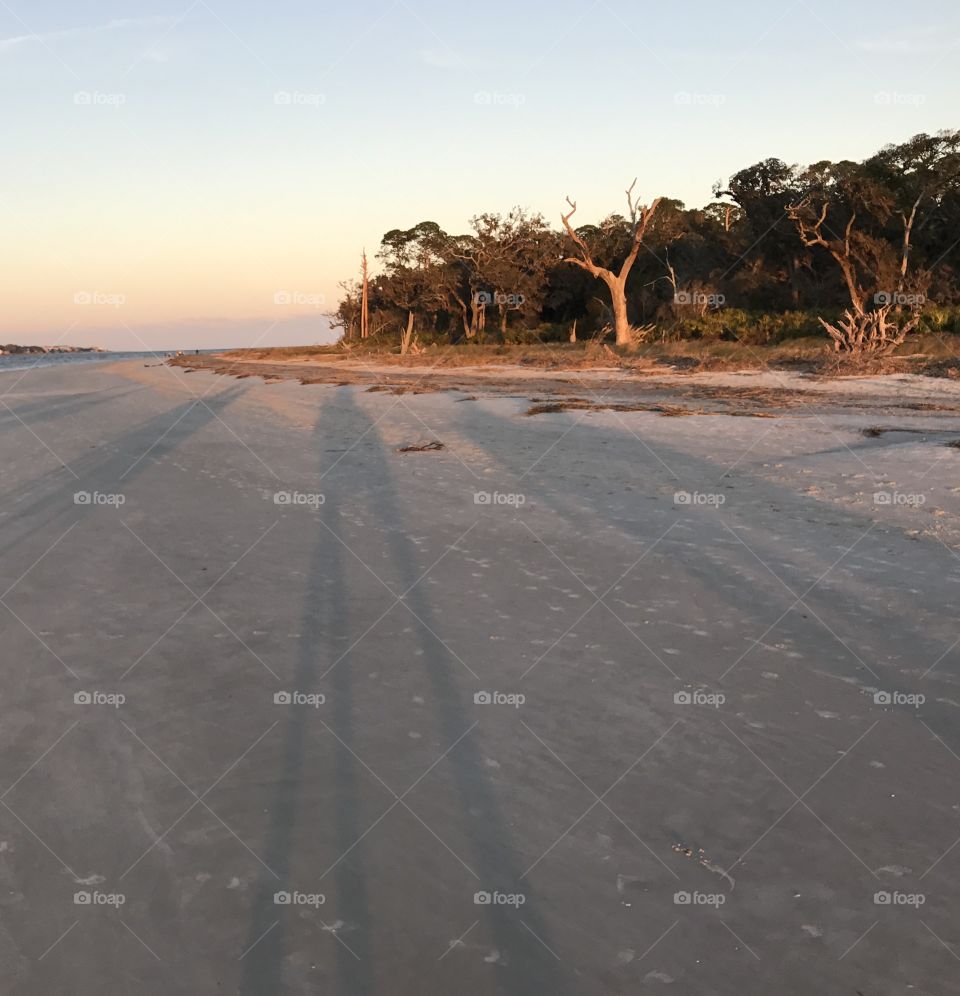 View of a beach at sunset