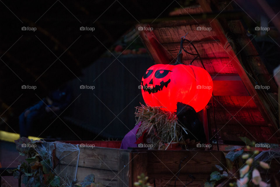 Halloween market in themepark Tivoli Copenhagen Denmark.