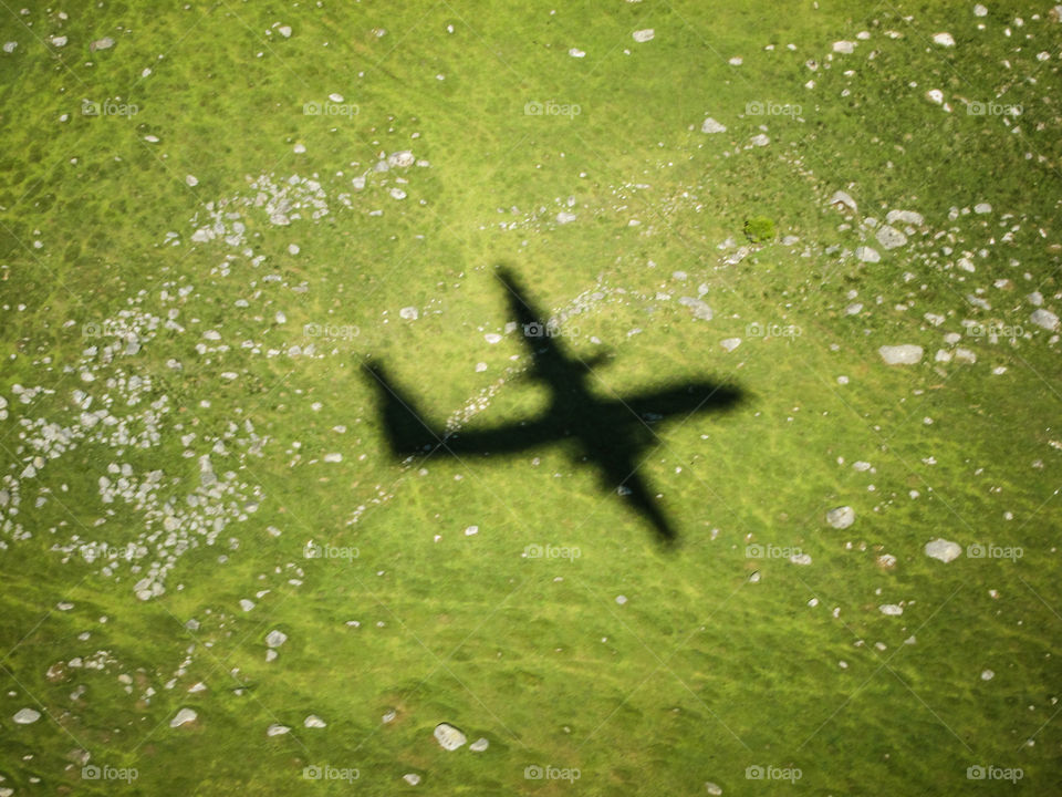 Shadow of airplane
