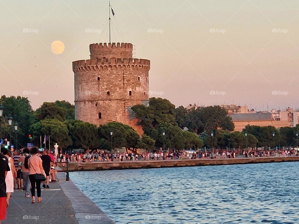 Moon at Thessaloniki at Greece