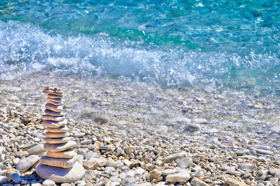 Stack of pebble stones