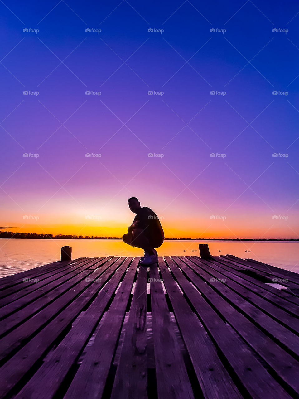 anochecer en la laguna