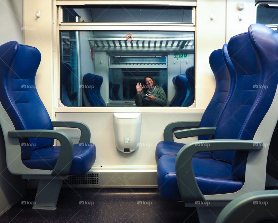 Selfie by train 