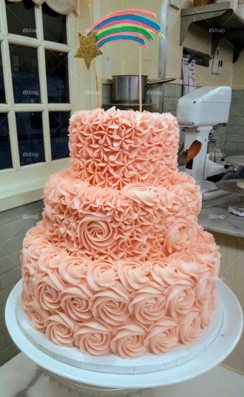 Peach Ornate Cake