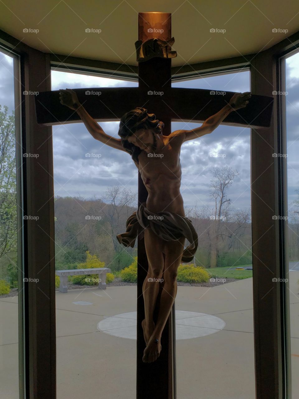 crucifix by window