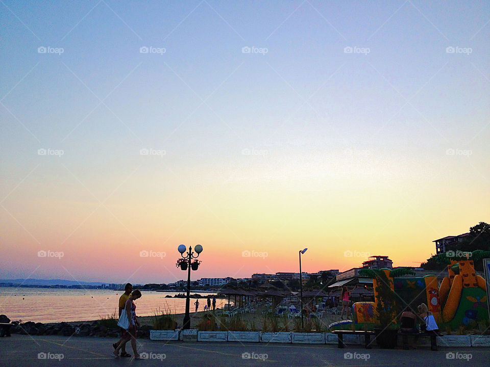 beach sky people summer by penguincody