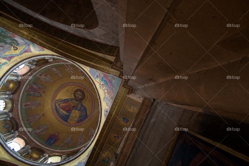detail of the roof of the Church of the holy Sepulchre in Jerusalem