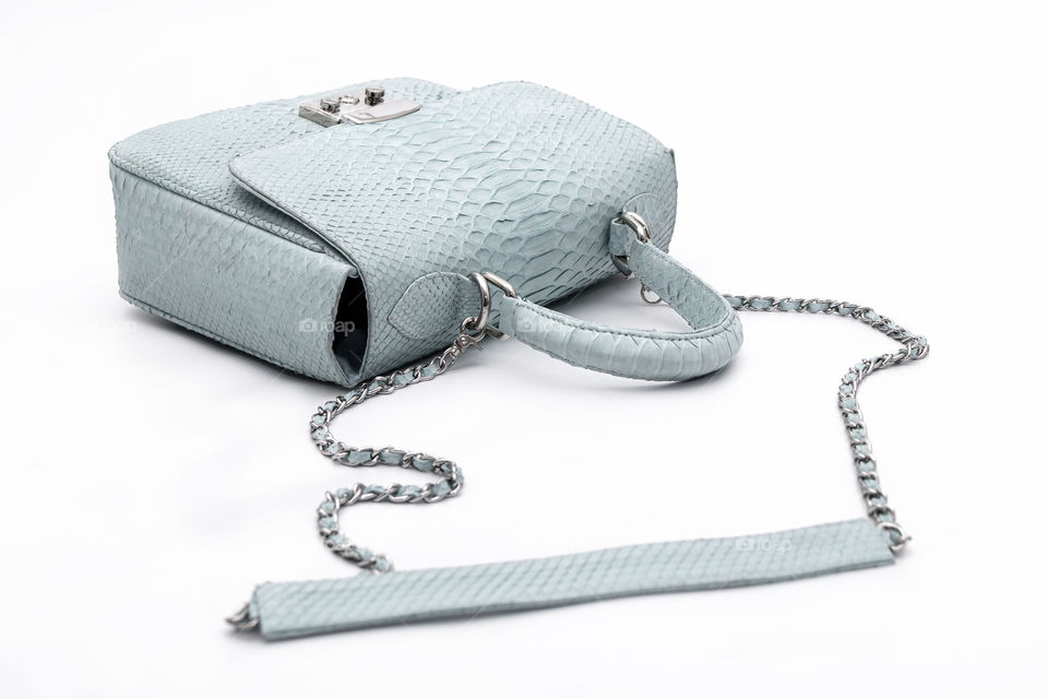 Fashion luxury snakeskin python handbag.