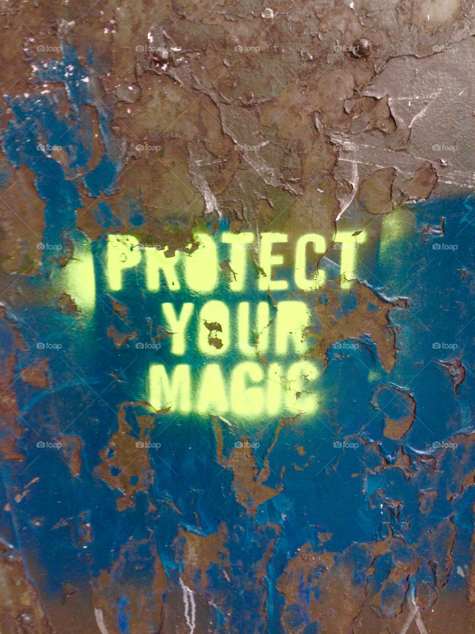 Protect Your Magic. Stenciled onto a Harlem, NYC mailbox 