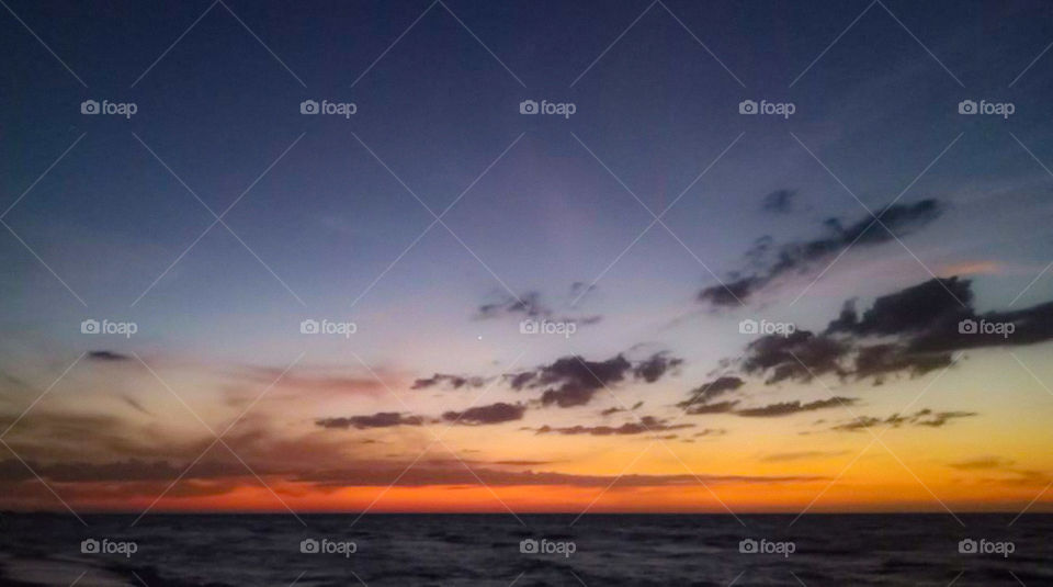 colorful sunset on the beach