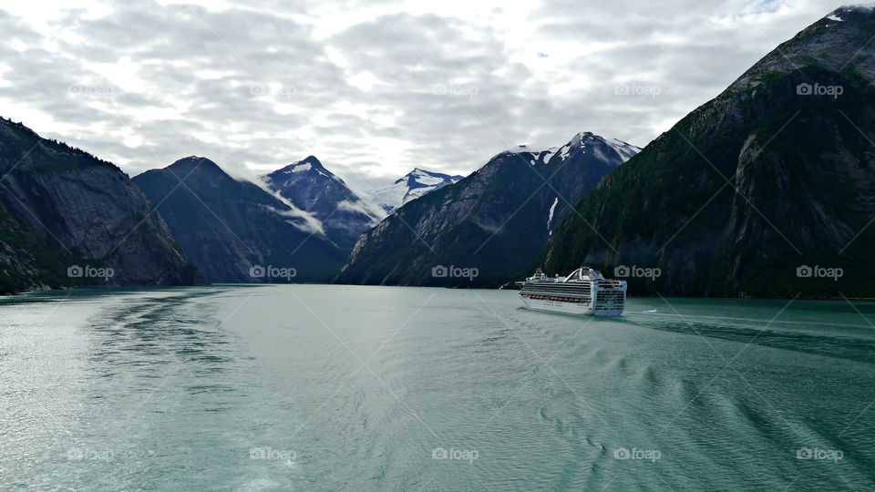 Cruise Ship in Tracy Arm fjord, Alaska