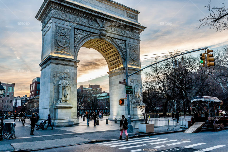 The Washington arch in Washington square park