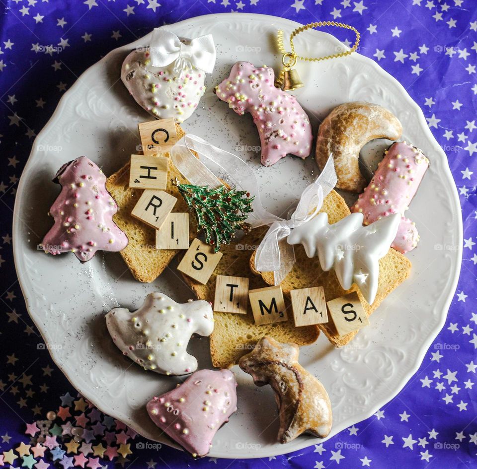 Christmas cookies greeting card message