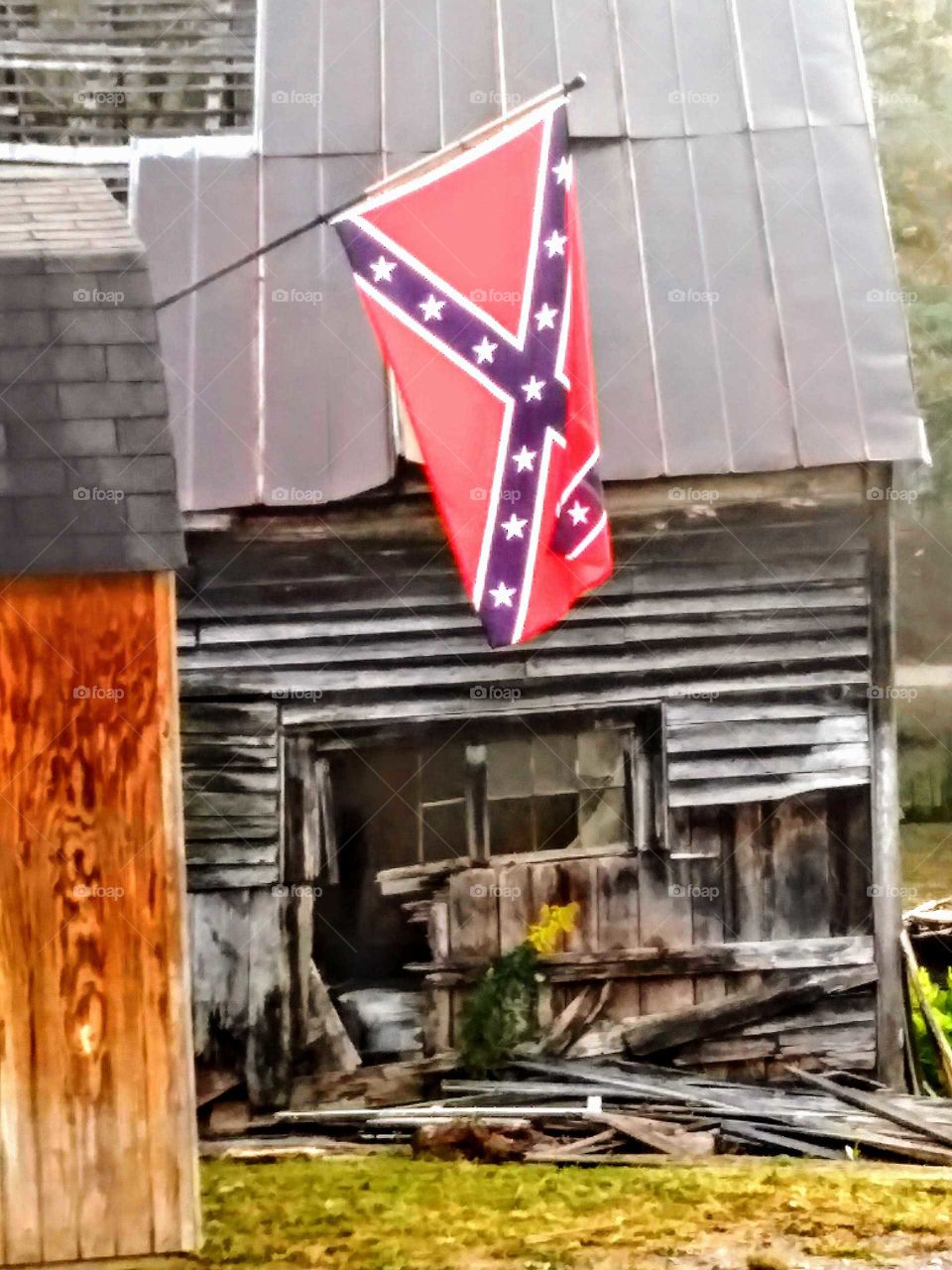 Old dilapidated barn on an old farm.