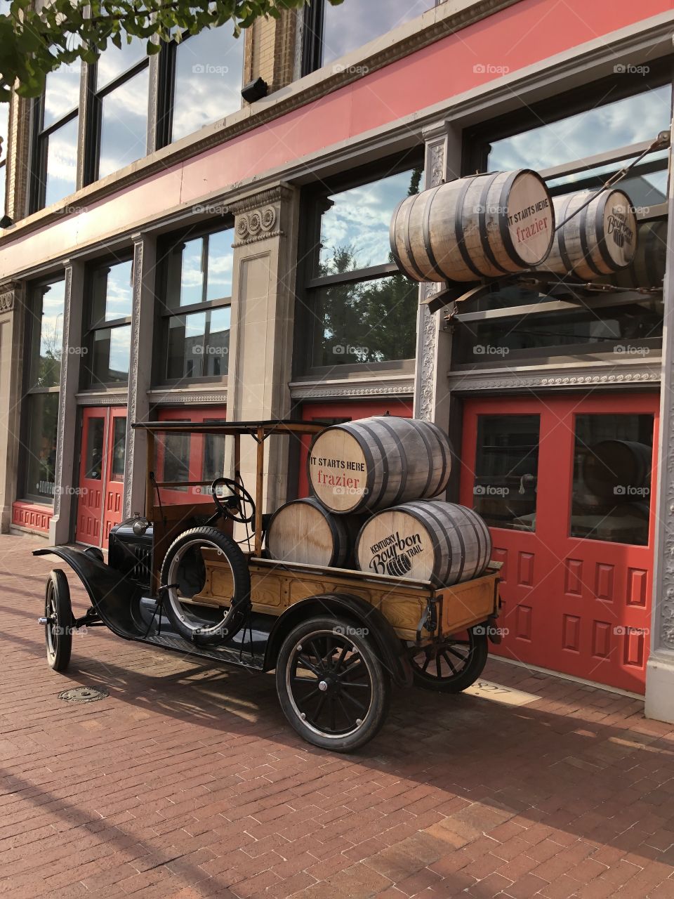 Antique Truck with Barrels of Bourbon 