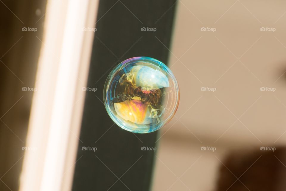 A bubble floating in the air